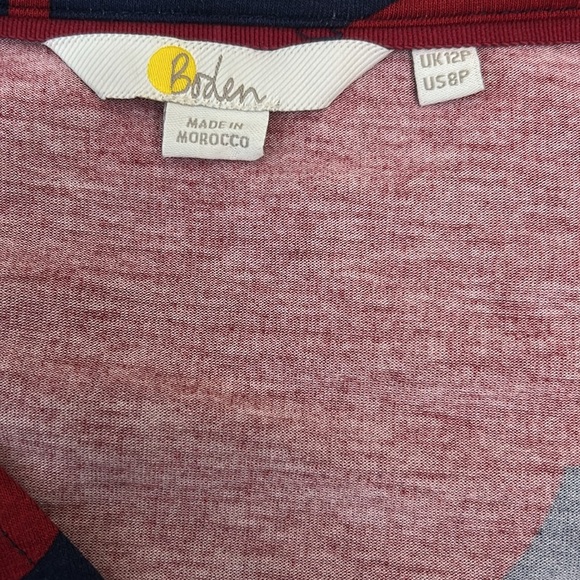 Boden Layla Floral Jersey Faux Wrap Fit&Flare Dress Winterberry Flora Boom Sz 8P - Picture 12 of 13